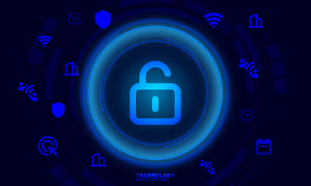 Business innovation technology concept. technology background. neon effect. circuit board concept. Hi-tech digital technology.のイラスト素材