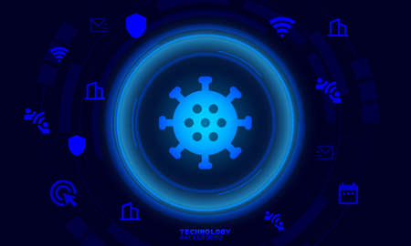 Business innovation technology concept. technology background. neon effect. circuit board concept. Hi-tech digital technology.のイラスト素材