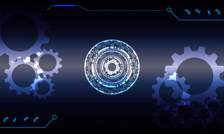 Abstract technology concept particle connection background with blue lights. blue color abstract...