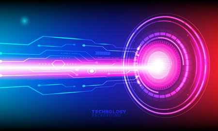 technology background. neon effect. circuit board concept. Hi-tech digital technology.のイラスト素材