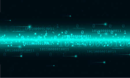 Digital Data connection on blue space, abstract technology background concept, cyberspace network, blue glowing line, grahpic vector design, computer framework, blue light.のイラスト素材