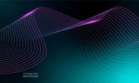 abstract wave technology background with blue light smooth and flow. Big data. Abstract background 3d rendering.のイラスト素材