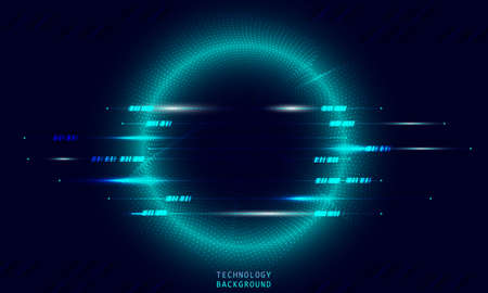 Abstract technology concept particle connection background with blue lights. blue color abstract screen, hi speed internet technology.のイラスト素材