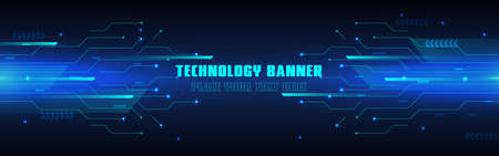technology concept for web banner template or brochure , Blue colour. Abstract Tech banners set with Dots ,Lines,Geometric,Waves. Vector design network communication background.のイラスト素材
