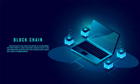 Laptop analysis processing. cloud services concept, file backup and saving, copy of file structure isometric vector , Database.technology background , software development and programming. Computer data visualization.のイラスト素材