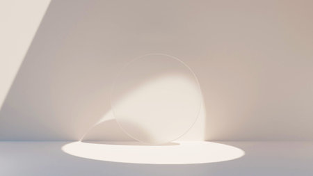 3D rendering Product display podium stand on Brown background. Mock up for the presentation. cylinder. Cosmetic for Beauty product.の写真素材