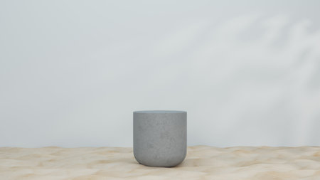 3d rendering mock up scene with podium geometry shape for product display. Cosmetic podium. blocks...