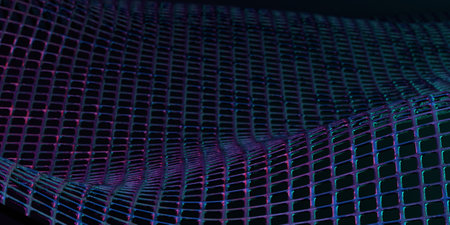 Futuristic abstract background with glowing particles. 3d rendering, 3d illustration.の写真素材