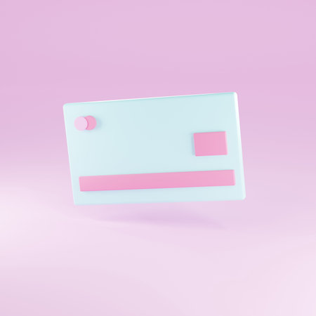 3D render online payment credit card with payment protection concept. 3D render Online payment terminal concept. pos terminal icon, contectless payment transaction.の写真素材