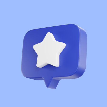 3D render star sparkle emoji. star Magic element. Cute shiny star object. mark speech bubble icon. symbol concept, Minimal design.の写真素材