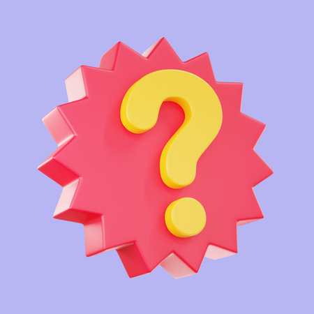3D render Question mark speech bubble icon.Message box with question sign, symbol concept, Minimal...