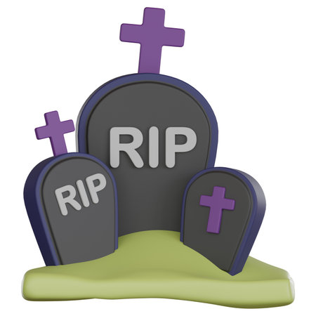 Halloween 3d icon tombstone grave rip calm.の写真素材