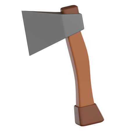 Camping 3d icon hatchet with wood handle minimal styleの写真素材