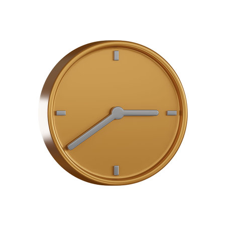 Notification 3d icon clock minimal style warm tone
