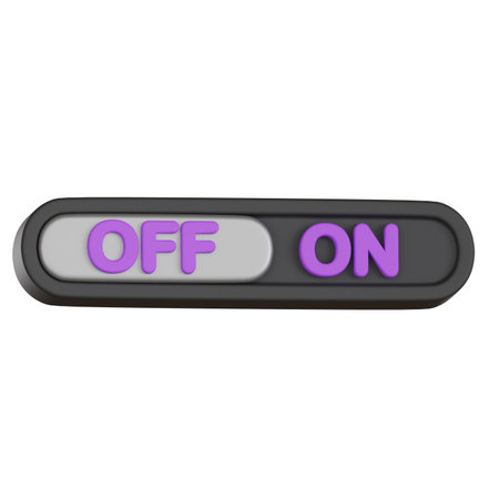 Toggle switch with off and on text User Interface 3D icon