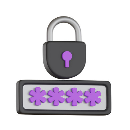 Password security lock User Interface 3D icon
