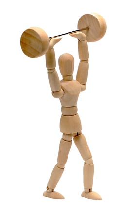 doll doing weight liftingの写真素材