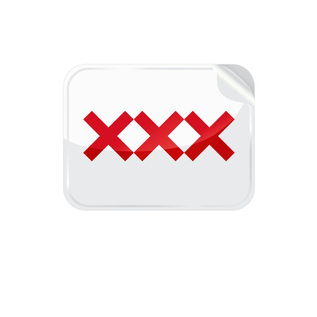 XXX sign icon. Adults only content symbol. Red color marks. Vector. Transparent. Editable. Shadow. Gradient. Sticker and labelのイラスト素材
