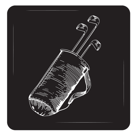 Golf. Vintage Icon golf bag.Vector Golfing Champion  Icons. ELements for golf. Black. Professional sport emblems. のイラスト素材