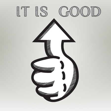 Like hand vector icon. Business hand thumb up with true sign. Vector illustration of positive concept. Graphics designのイラスト素材