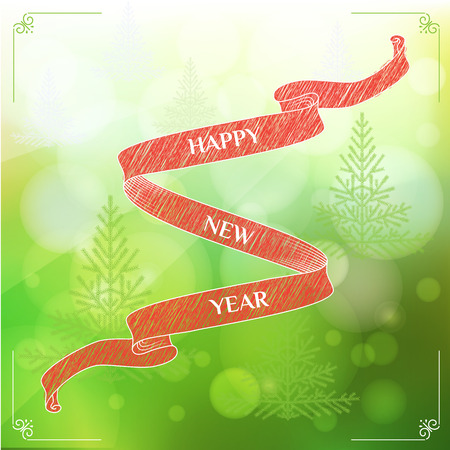 Happy new year. Congratulations. Postcard. Holiday decorationsのイラスト素材