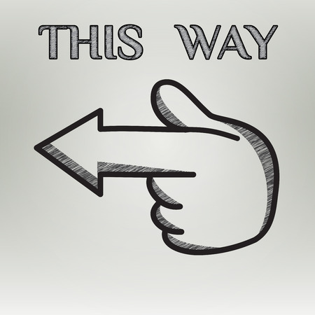 Vintage hand drawn arrows this way made in vector. Editable business design element. This way road and traffic signのイラスト素材