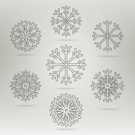 Snowflake winter. set of vectors snowflakes. Christmas design elementのイラスト素材