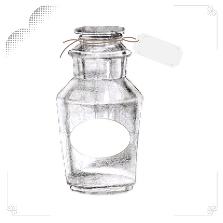 Freehand drawing medical icon Bottle. Vial. Flask. Ampoule. Vintage apothecary and medical vector supplies. Hand drawn design elementsのイラスト素材