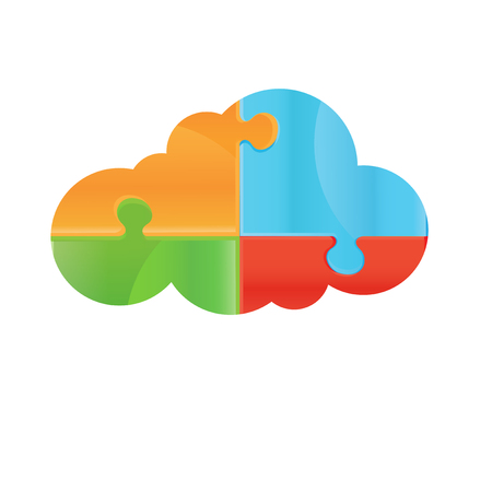 Vector puzzle. Design elements for your icon. Colorful Symbolのイラスト素材