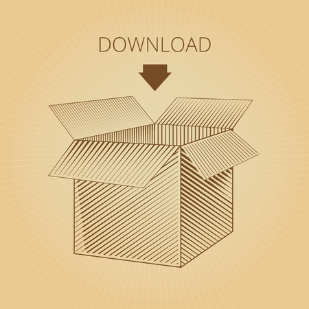 Box. Vector Web. Vector Blank Box. Box packaging. Empty cardboard box opened. Open box. Engraving box. Graphic packingのイラスト素材