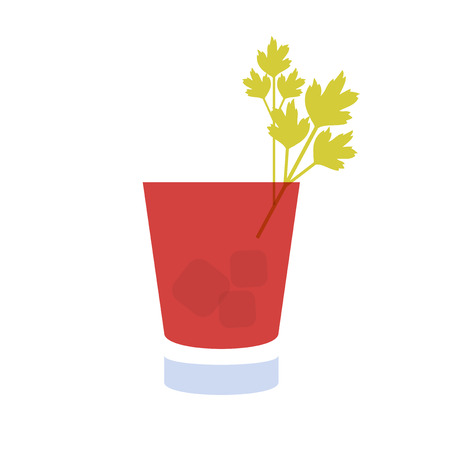 Alcohol drink and cocktail icon in flat design style. Cocktail icon. Vintage Cocktail. Vector illustration of cocktail. Bloody Maryのイラスト素材