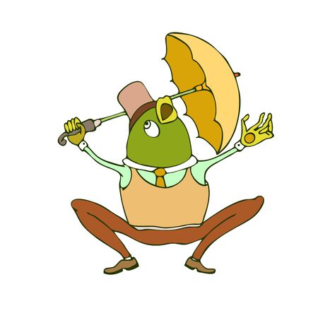 Vector illustration of cute animal. Vector illustration of cartoon frog. Cute cartoon frogのイラスト素材