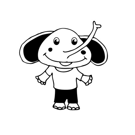 Vector illustration of cute animal. Vector illustration of cartoon. Cute cartoon elephantのイラスト素材