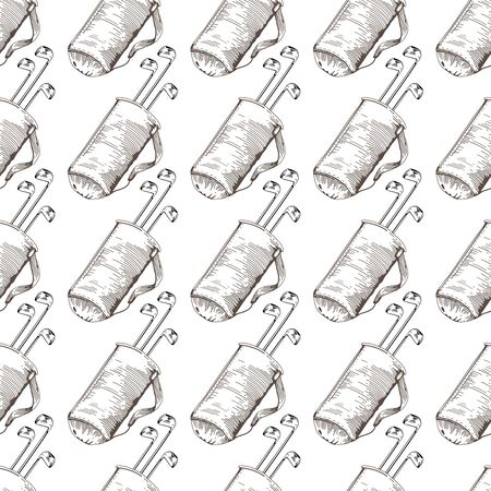 Vector seamless pattern. Pattern with golf elements background. Golf - seamless background. Background for use in design, web, packing, textile. golf, clubs, ball, bagのイラスト素材