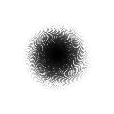 Halftone vector logo template. Isolated round icon, abstract globe symbol, business concept. Abstract black dotted sphere. Science and tourism, technology or financial backgroundのイラスト素材