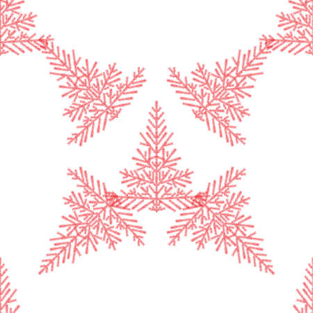 Christmas seamless pattern with christmas tree. Pine tree forest seamless pattern background. Vector seamless pattern of red christmas tree on isolated backgroundのイラスト素材
