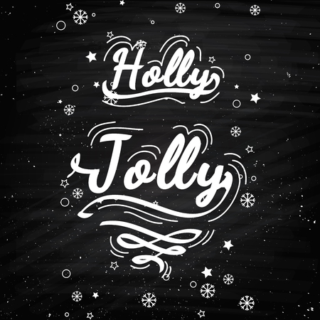 Christmas design for greeting card, banner, poster. lettering collection. Hand drawn lettering for Christmas and New Year. Holidays typographyのイラスト素材