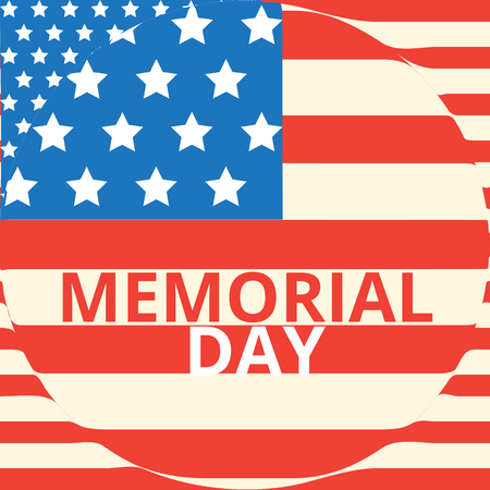 American flag vector illustration. Closeup of American flag on white background. American flag vector illustration. Memorial Day Flag Designのイラスト素材