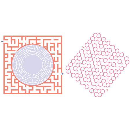 Puzzle for Preschool Children. Maze game for kids geometric shapeのイラスト素材