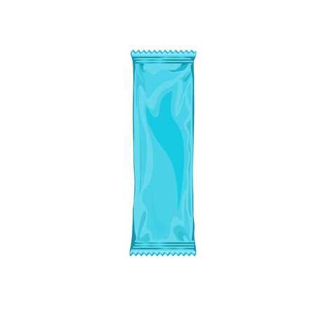 Mockup of shopping disposable nylon box or package. Blank 3d glossy pouch or pack. Disposable plastic bag for nutrition.のイラスト素材