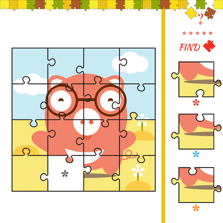 Cute illustration of kindergarten education. Activity task for preschool childrenのイラスト素材
