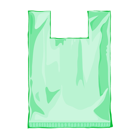Realistic Plastic Pouch Template. Pack glossy plastic for food or snackのイラスト素材
