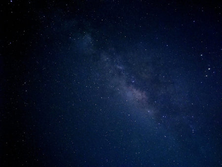 Million stars and milky way on the dark night sky.