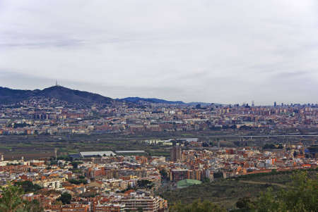 Landscape, views of Baix Llobregat and Barcelonaの写真素材