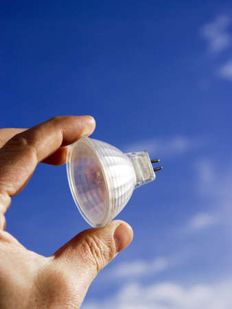 Objects with the background of a blue sky with cloudsの写真素材