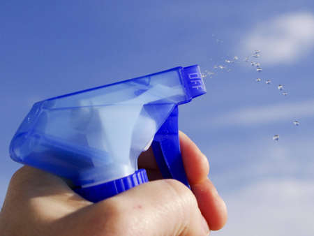 Objects with the background of a blue sky with cloudsの写真素材