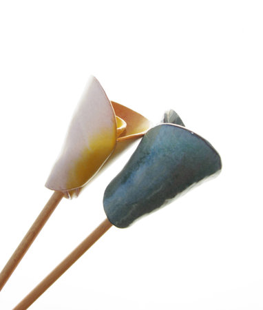 Ceramic flower isolated on white background