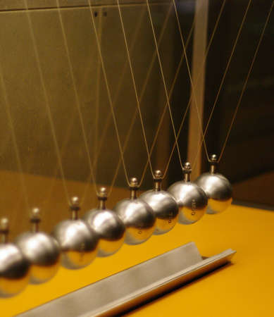 metal ball joints with focus blur effectの写真素材