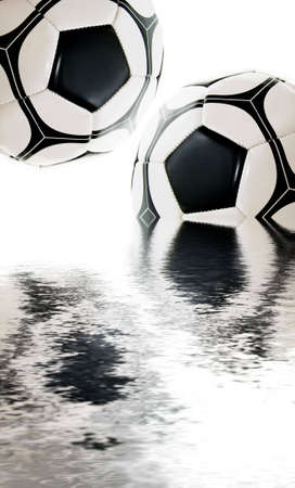 leather ball isolated on white backgroundの写真素材