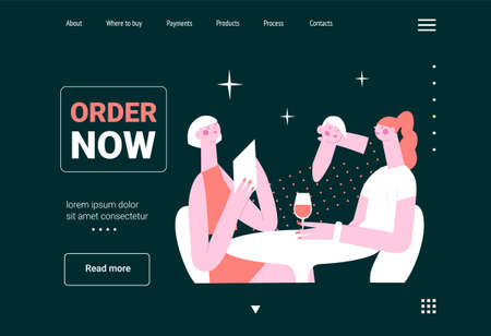 The girls are sitting at a tableのイラスト素材